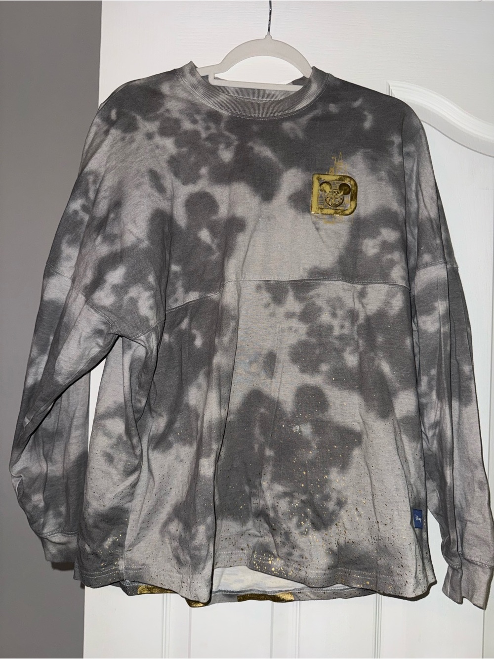 Walt Disney World Spirit Jersey Gray Tie-Dye Gold Castle Size M - Picture 2 of 9